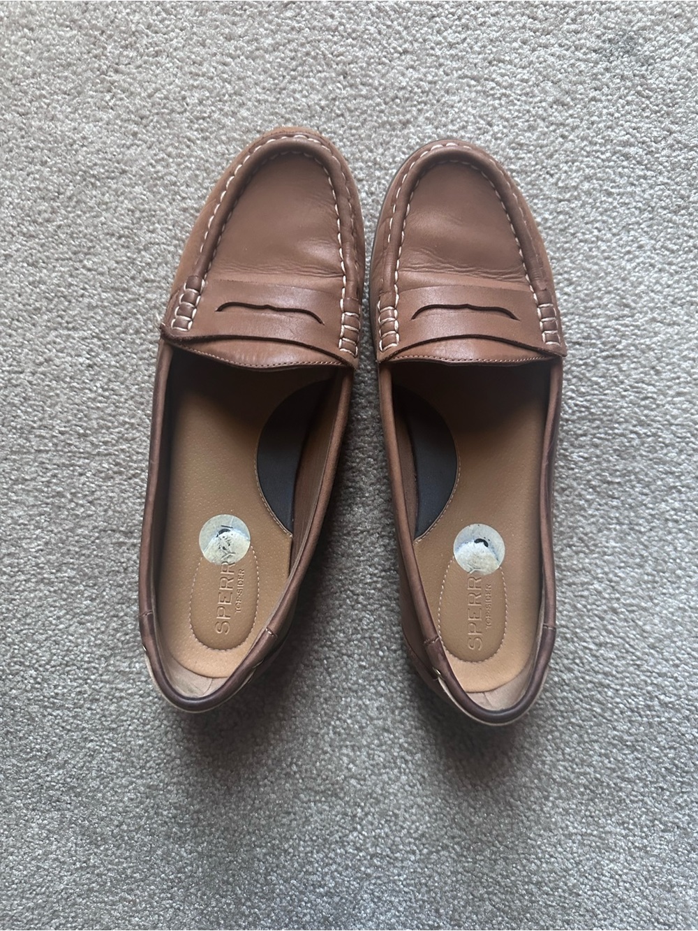 Sperry Tan Leather Penny Loafers